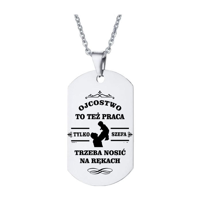 Srebrny Personalizowany Naszyjnik dla Taty